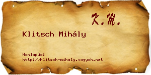 Klitsch Mihály névjegykártya