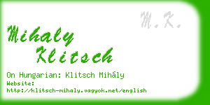 mihaly klitsch business card